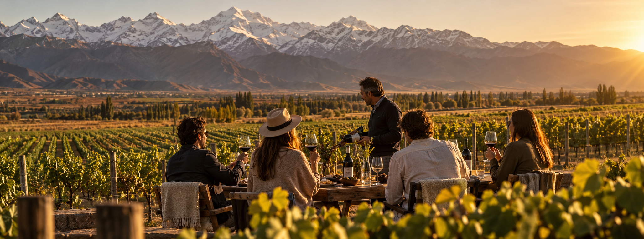 Uco Valley vineyards beneath the Andes in Mendoza